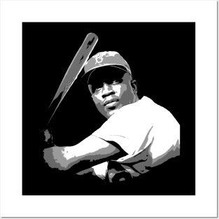 jackie robinson black and white Posters and Art